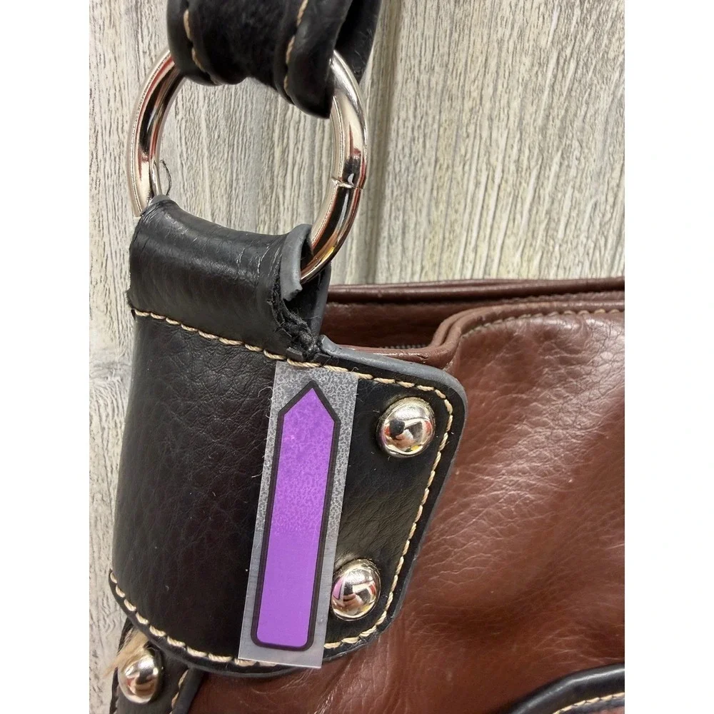 Tyler Rodan Brown Faux Leather Crossbody Bag Organizer Black Trim  Hardware